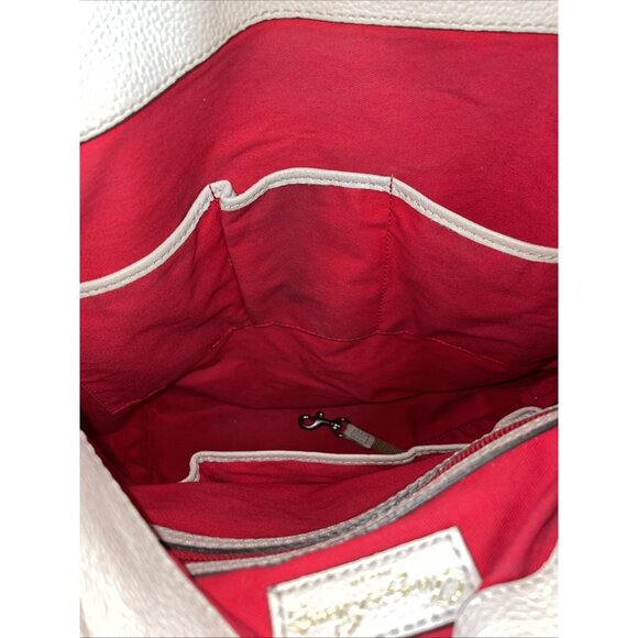 Dooney & Bourke Belvedere XL Ivory Pebbled Leather Hobo Shoulder Hand Bag Purse - Picture 8 of 16